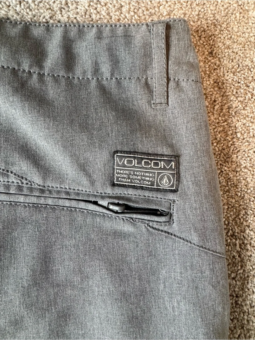 Volcom Men's Grey Flat Front Casual Shorts